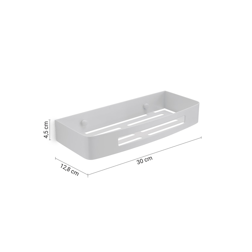 Gedy - Seinäkiinnitteinen suihkuhylly SMART 30x12,8 cm valkoinen