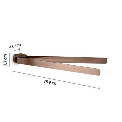Gedy - Seinälle asennettava kääntyvä pyyheripustin PIRENEI 36 cm pronssi