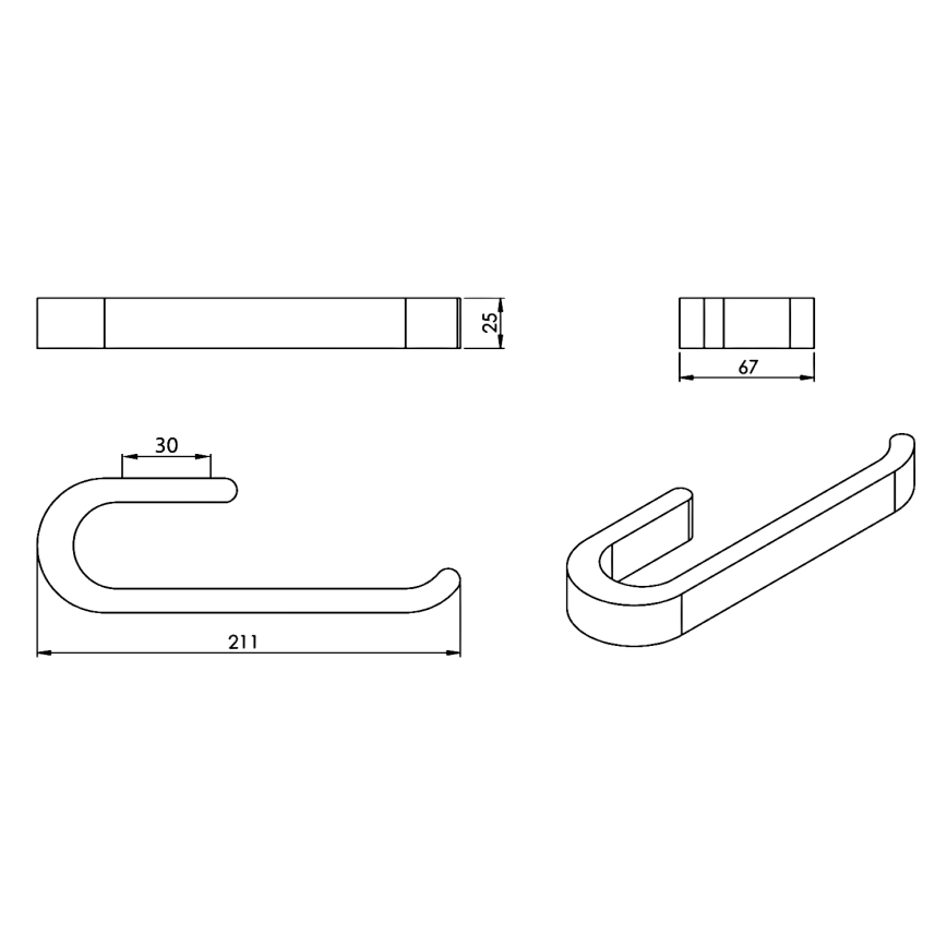 Gedy - Seinäpyyhepidike HIMALAYA 6,7x21 cm bambu