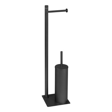 Gedy - Seisova WC-harja ja WC-paperiteline TRILLY mattamusta