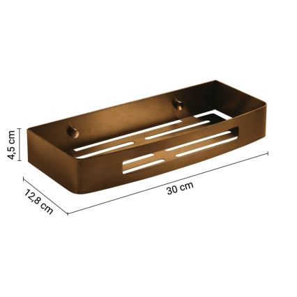 Gedy - SMART seinään asennettava suihkuhylly 30 x 12,8 cm, pronssinvärinen