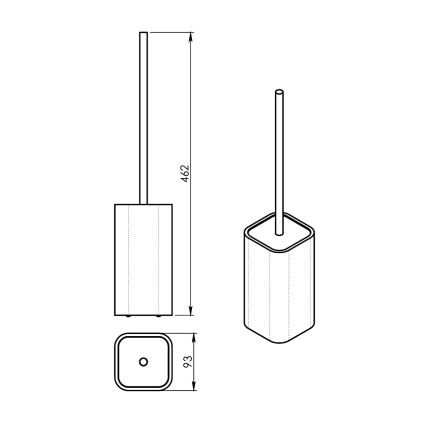 Gedy - Vapaasti seisova wc-harja NINFEA musta/bambu