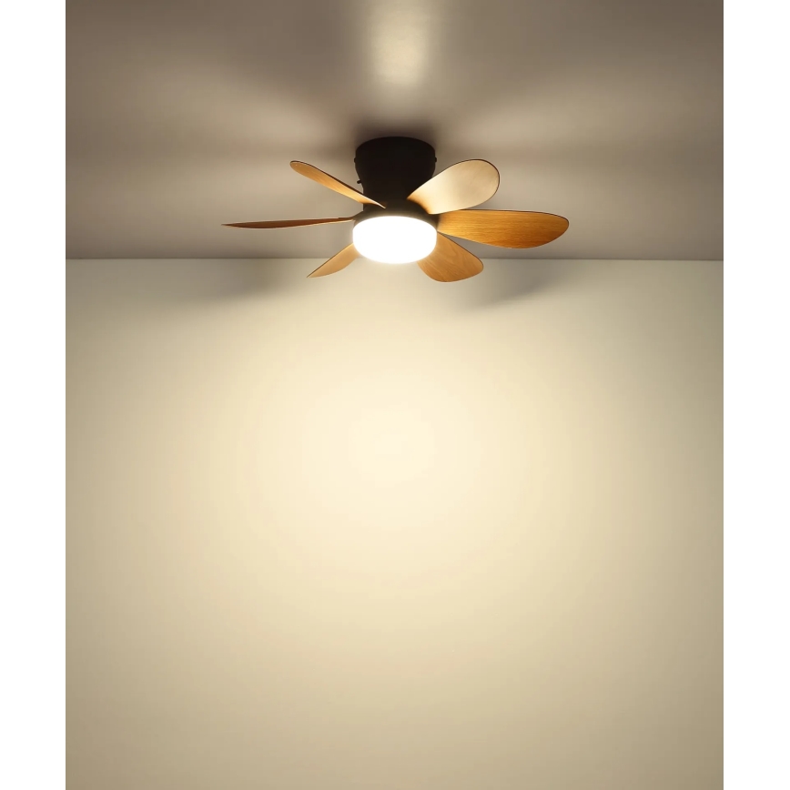 Globo - LED-himmennettävä kattotuuletin LED/5W/230V 2700-6500K ruskea + kaukosäädin