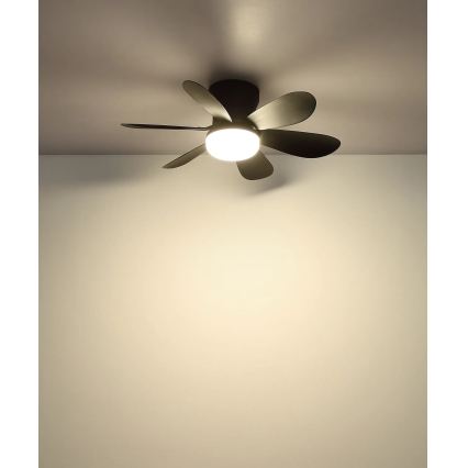Globo - himmennettävä LED-kattotuuletin LED/5W/230V 2700-6500K musta + kaukosäädin