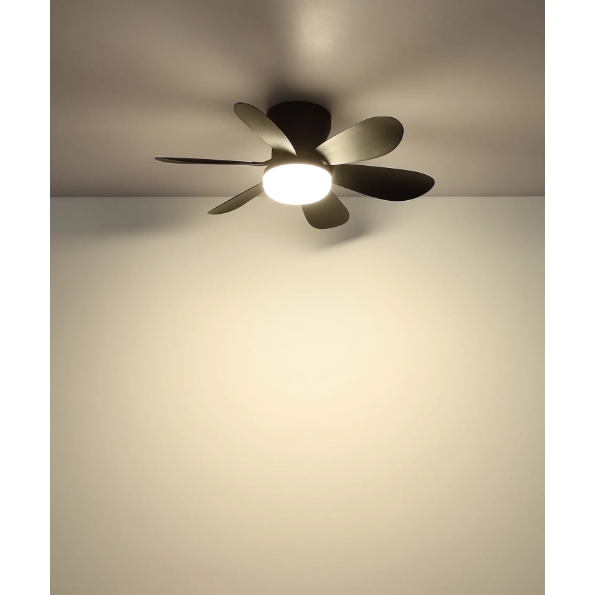 Globo - himmennettävä LED-kattotuuletin LED/5W/230V 2700-6500K musta + kaukosäädin