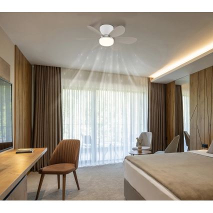 Globo - Himennettävä LED-kattotuuletin LED/5W/230V 2700-6500K beige + kauko-ohjain