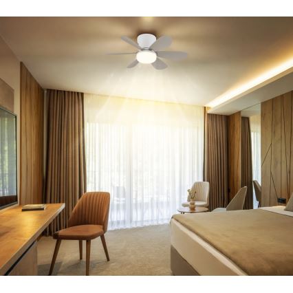 Globo - Himennettävä LED-kattotuuletin LED/5W/230V 2700-6500K beige + kauko-ohjain