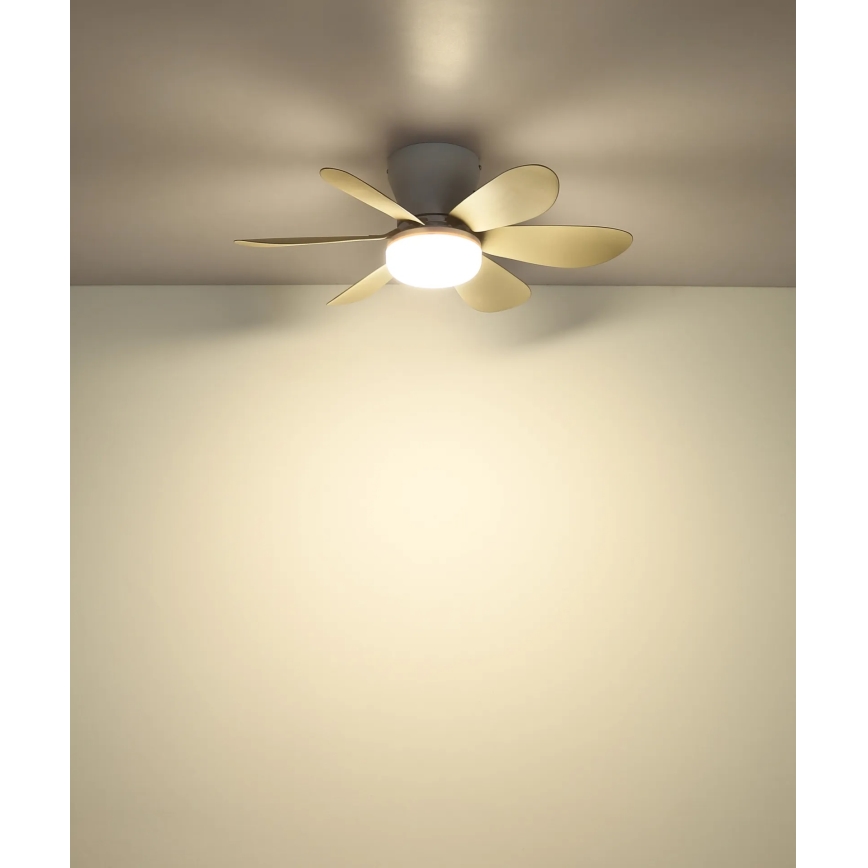 Globo - Himennettävä LED-kattotuuletin LED/5W/230V 2700-6500K beige + kauko-ohjain