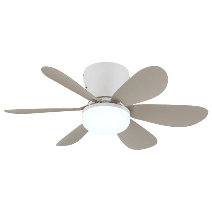 Globo - Himennettävä LED-kattotuuletin LED/5W/230V 2700-6500K beige + kauko-ohjain