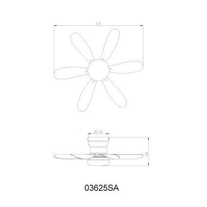 Globo - Himennettävä LED-kattotuuletin LED/5W/230V 2700-6500K beige + kauko-ohjain