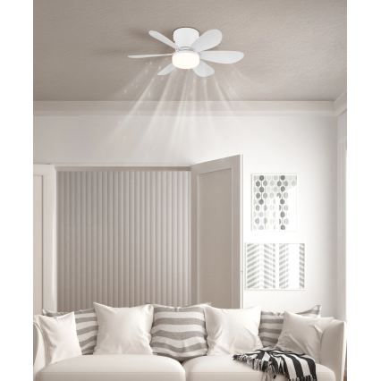 Globo - LED-himmennettävä kattotuuletin LED/5W/230V 2700-6500K valkoinen + kaukosäädin