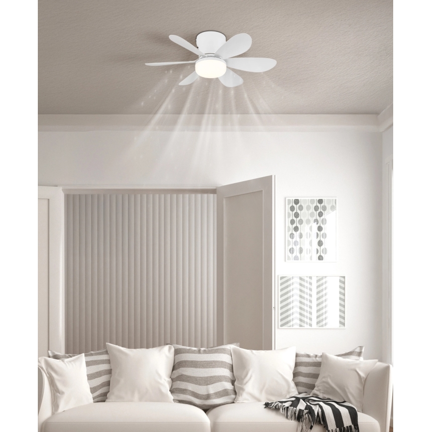 Globo - LED-himmennettävä kattotuuletin LED/5W/230V 2700-6500K valkoinen + kaukosäädin