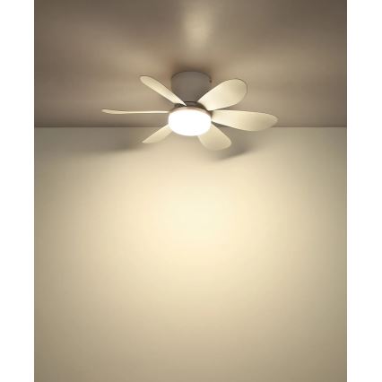 Globo - LED-himmennettävä kattotuuletin LED/5W/230V 2700-6500K valkoinen + kaukosäädin