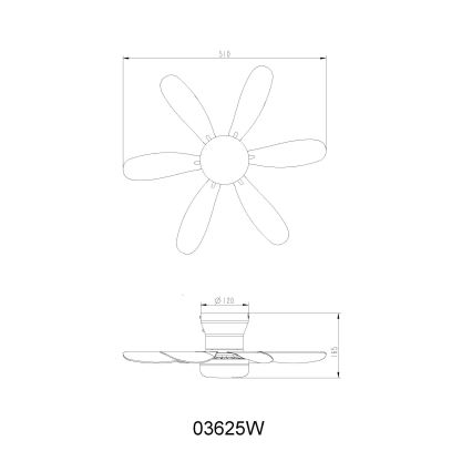 Globo - LED-himmennettävä kattotuuletin LED/5W/230V 2700-6500K valkoinen + kaukosäädin