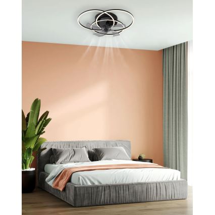 Globo - himmennettävä LED-kattotuuletin LED/40W/230V 3000-6500K musta + kaukosäädin