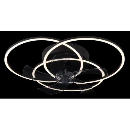 Globo - himmennettävä LED-kattotuuletin LED/40W/230V 3000-6500K musta + kaukosäädin