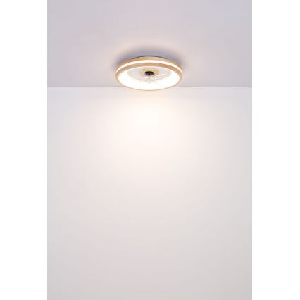 Globo - LED Himmennettävä kattovalaisin tuulettimella LED/30W/230V 2700-6500K ruskea + kauko-ohjaus