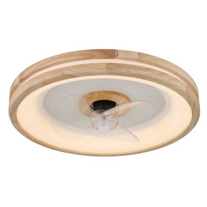 Globo - LED Himmennettävä kattovalaisin tuulettimella LED/30W/230V 2700-6500K ruskea + kauko-ohjaus