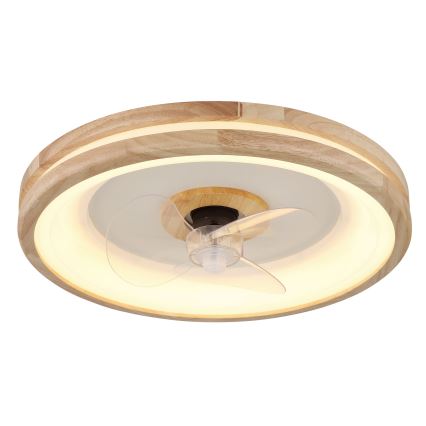 Globo - LED Himmennettävä kattovalaisin tuulettimella LED/30W/230V 2700-6500K ruskea + kauko-ohjaus