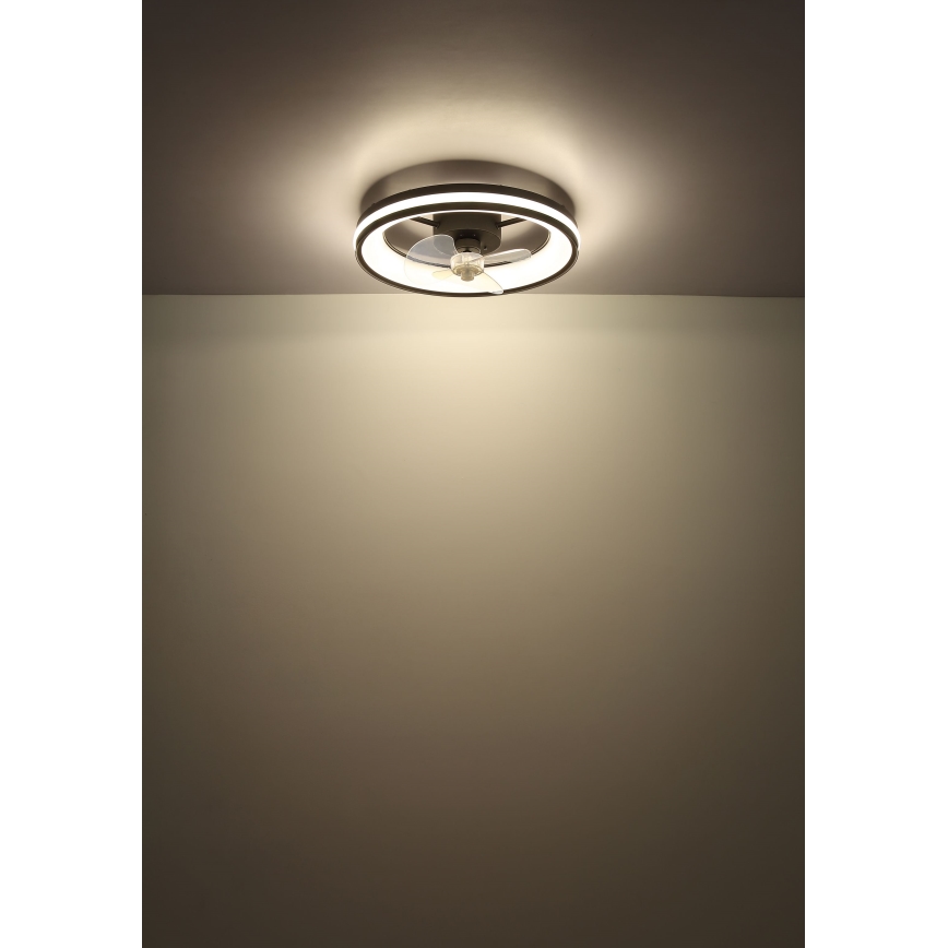 Globo - LED himmennettävä kattovalaisin tuulettimella LED/30W/230V 2700-6500K musta + kaukosäädin