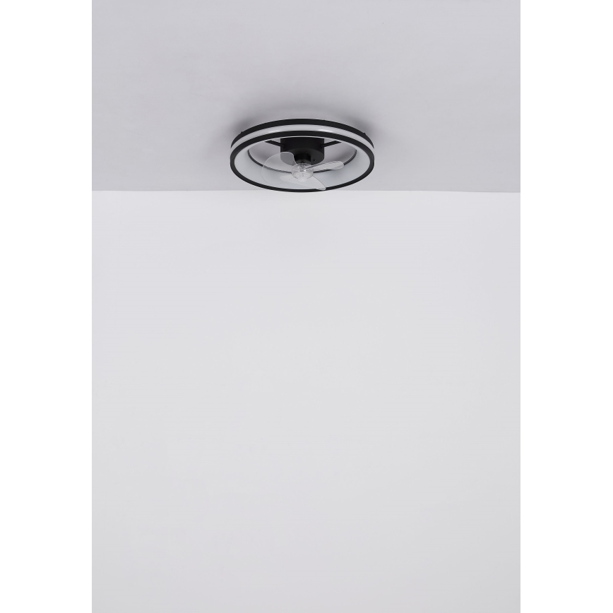 Globo - LED himmennettävä kattovalaisin tuulettimella LED/30W/230V 2700-6500K musta + kaukosäädin
