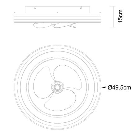 Globo - LED himmennettävä kattovalaisin tuulettimella LED/30W/230V 2700-6500K musta + kaukosäädin