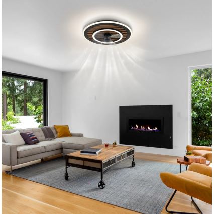 Globo - himmennettävä LED-kattotuuletin LED/36W/230V 2700-6000K musta + kaukosäädin