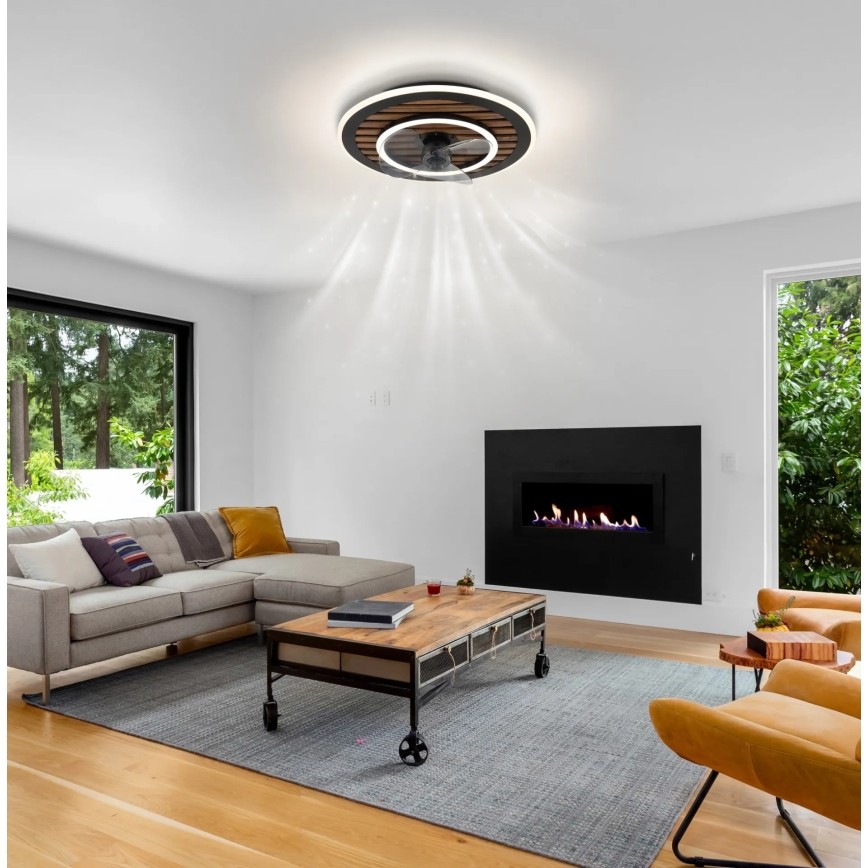 Globo - himmennettävä LED-kattotuuletin LED/36W/230V 2700-6000K musta + kaukosäädin