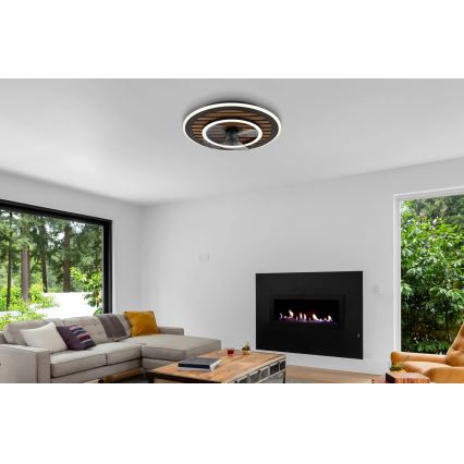 Globo - himmennettävä LED-kattotuuletin LED/36W/230V 2700-6000K musta + kaukosäädin
