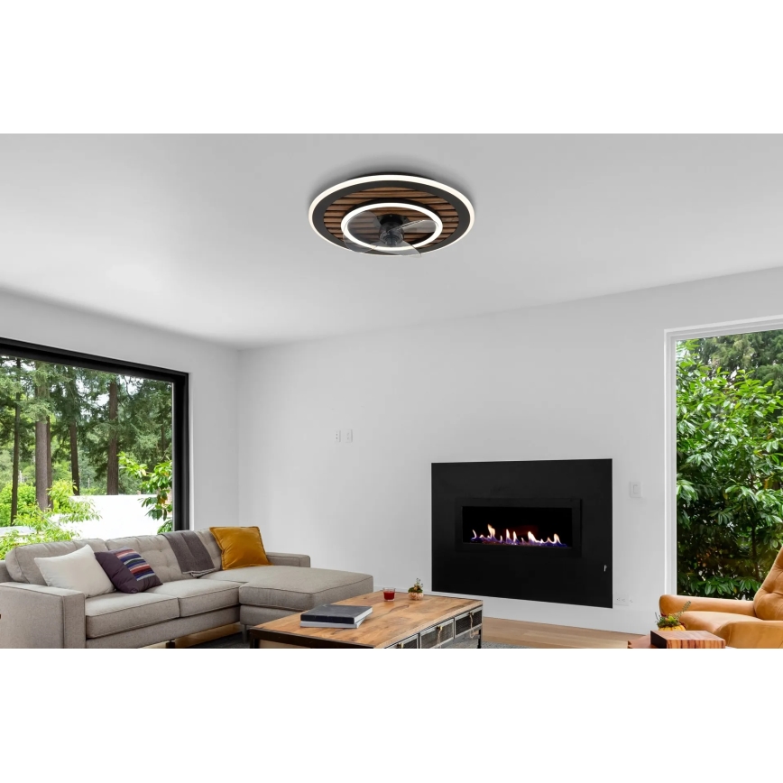 Globo - himmennettävä LED-kattotuuletin LED/36W/230V 2700-6000K musta + kaukosäädin