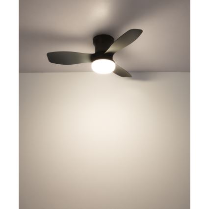 Globo - Himennettävä kattotuuletin LED/15W/230V 2700-6500K musta + kaukosäädin
