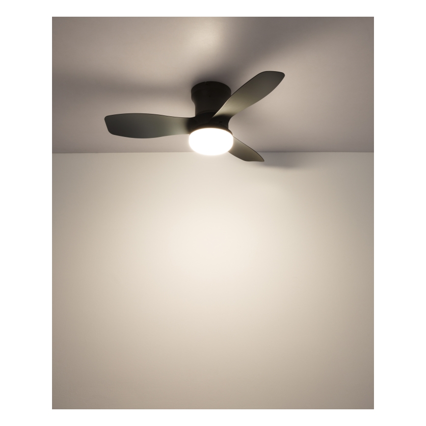 Globo - Himennettävä kattotuuletin LED/15W/230V 2700-6500K musta + kaukosäädin