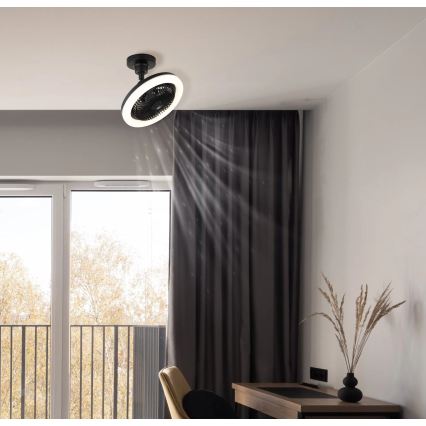 Globo - Himmennettävä LED-kattotuuletin LED/20W/230V 3000-6500K musta + kaukosäädin