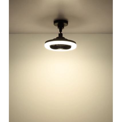 Globo - Himmennettävä LED-kattotuuletin LED/20W/230V 3000-6500K musta + kaukosäädin