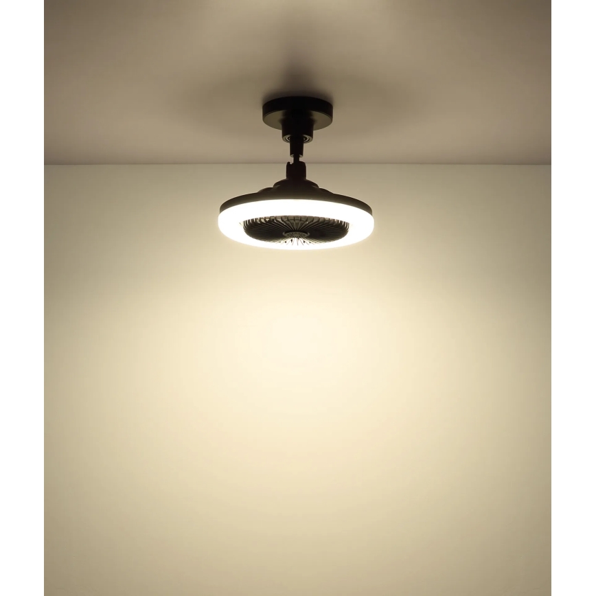 Globo - Himmennettävä LED-kattotuuletin LED/20W/230V 3000-6500K musta + kaukosäädin