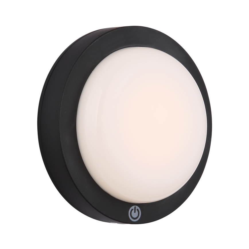 Globo - LED ladattava kosketusseinävalaisin LED/1,2W/3,7V halkaisija 15 cm 1800 mAh musta