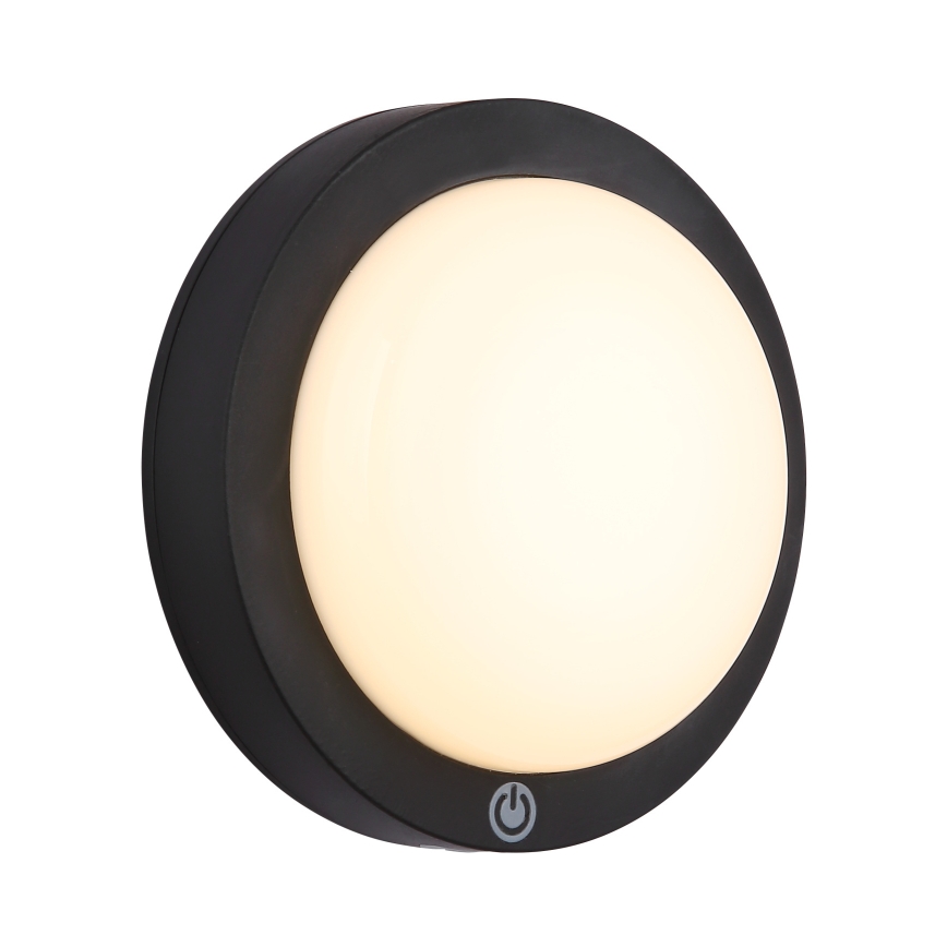 Globo - LED ladattava kosketusseinävalaisin LED/1,2W/3,7V halkaisija 15 cm 1800 mAh musta