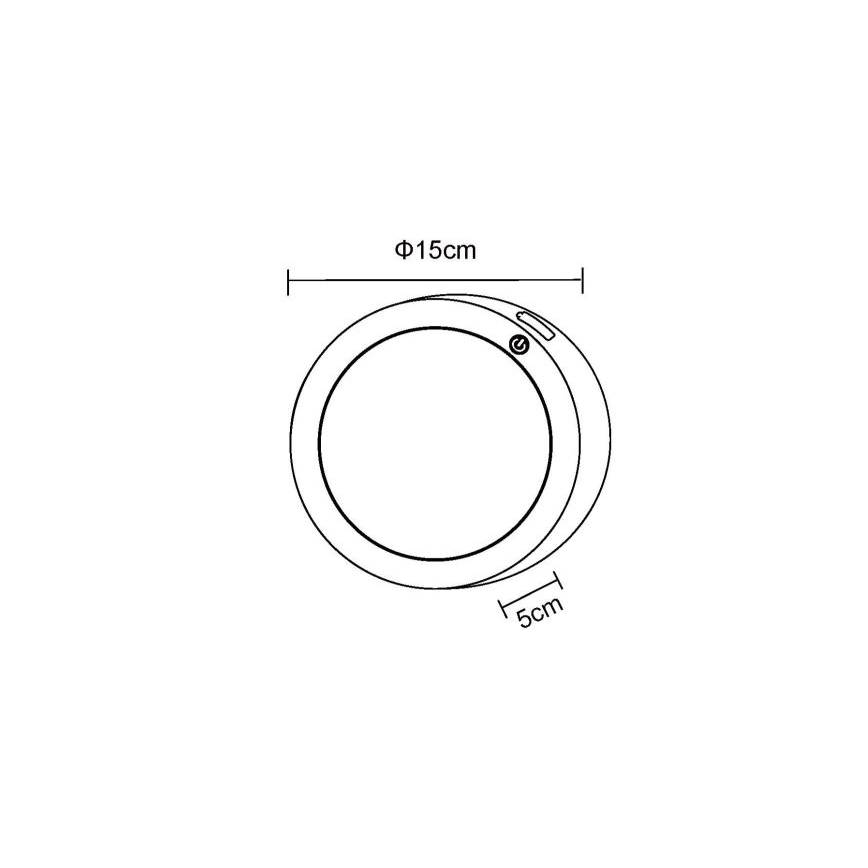 Globo - LED ladattava kosketusseinävalaisin LED/1,2W/3,7V halkaisija 15 cm 1800 mAh musta