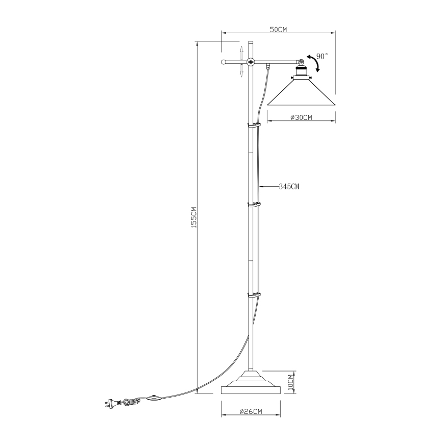 Globo - Lattialamppu 1xE27/60W/230V