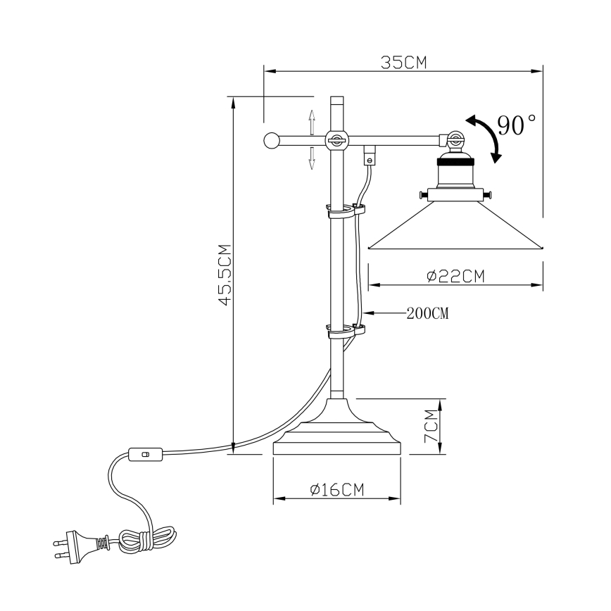 Globo - Pöytävalaisin 1xE27/60W/230V