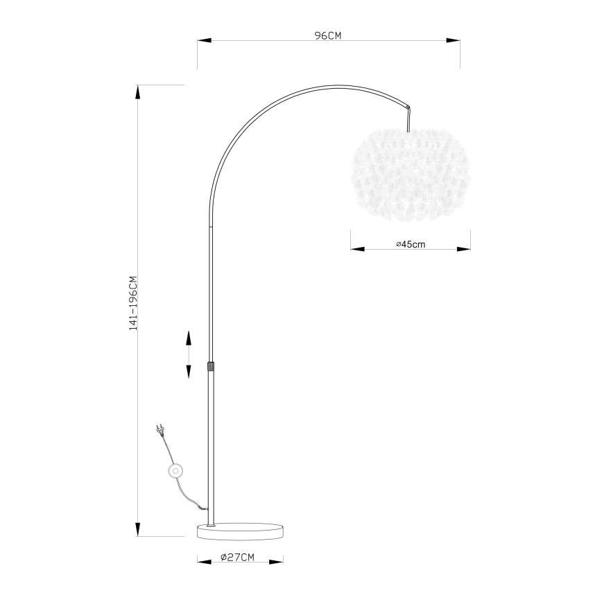 Globo - Lattialamppu 1xE27/40W/230V