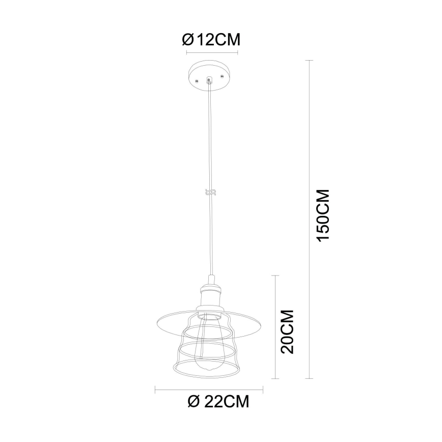 Globo - Kattokruunu johdossa 1xE27/60W/230V