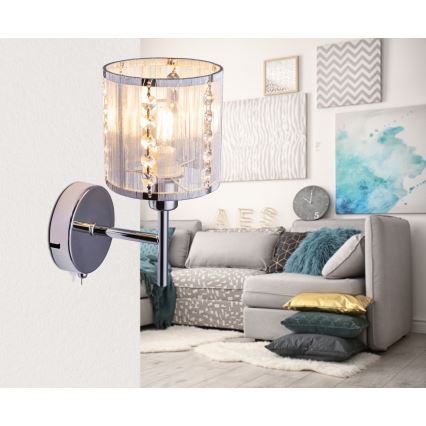 Globo - Seinävalaisin 1xE14/40W/230V mattakromi