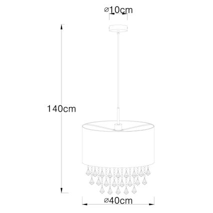Globo - Kattokruunu johdossa 1xE27/60W/230V