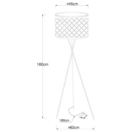 Globo - Lattialamppu 1xE27/60W/230V