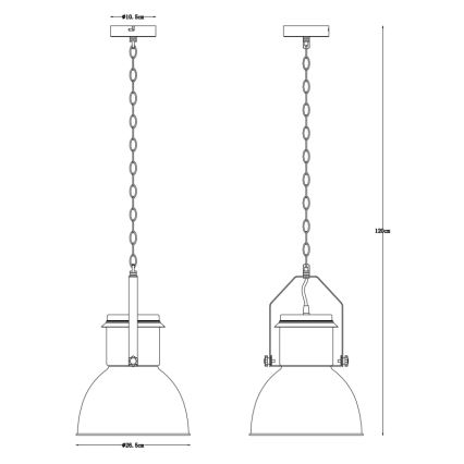 Globo 15281 - Kattokruunu ketjussa KUTUM 1xE27/40W/230V
