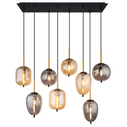 Globo - Kattokruunu johdossa 8xE14/40W/230V messinki