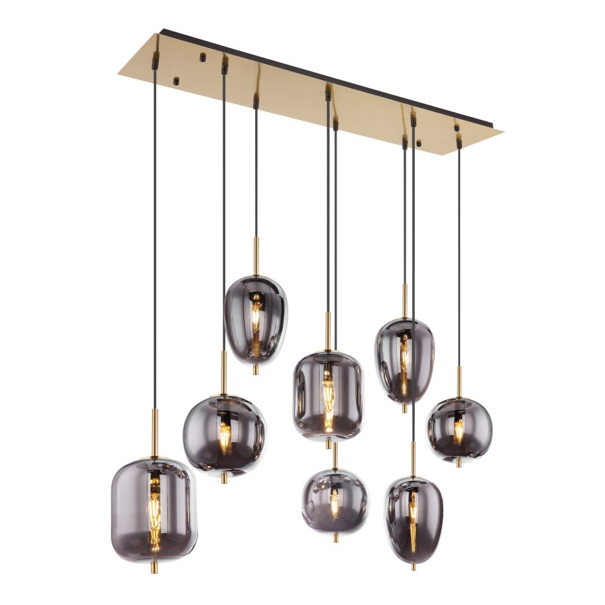 Globo - Kattokruunu johdossa 8xE14/40W/230V savuinen