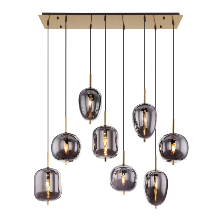 Globo - Kattokruunu johdossa 8xE14/40W/230V savuinen