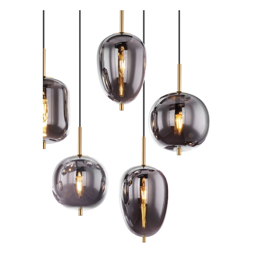 Globo - Kattokruunu johdossa 8xE14/40W/230V savuinen